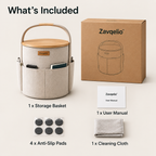 Zavqelio™ HaloNest Storage Side Table Multi-Pocket Organizer & Modern Side Table for Bedroom and Living Room