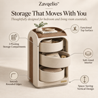 Zavqelio™ NestArc Pivot Organizer  Modern 3-Tier Pivot Storage Side Cabinet for Bedroom & Living Room