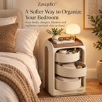 Zavqelio™ NestArc Pivot Organizer  Modern 3-Tier Pivot Storage Side Cabinet for Bedroom & Living Room