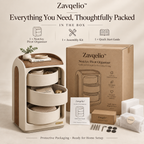 Zavqelio™ NestArc Pivot Organizer  Modern 3-Tier Pivot Storage Side Cabinet for Bedroom & Living Room