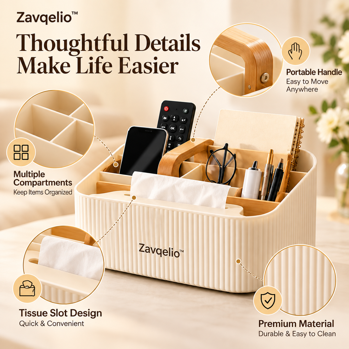Zavqelio™ HavenNest Multi-Function Home Organizer