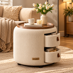 Zavqelio™ Nestora Storage Ottoman Side Table