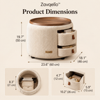 Zavqelio™ Nestora Storage Ottoman Side Table
