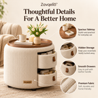 Zavqelio™ Nestora Storage Ottoman Side Table