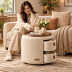 Zavqelio™ Nestora Storage Ottoman Side Table