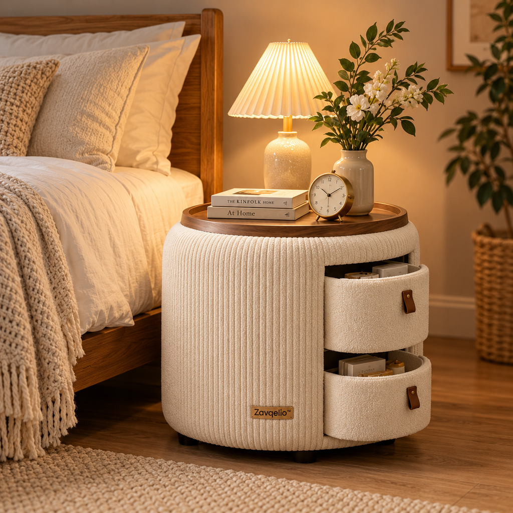 Zavqelio™ Nestora Storage Ottoman Side Table