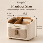 Zavqelio™ HavenNest Small Organizer  Compact Divided Bedside & Desktop Organizer with Soft Fabric Pocket