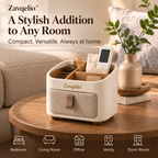Zavqelio™ HavenNest Small Organizer  Compact Divided Bedside & Desktop Organizer with Soft Fabric Pocket