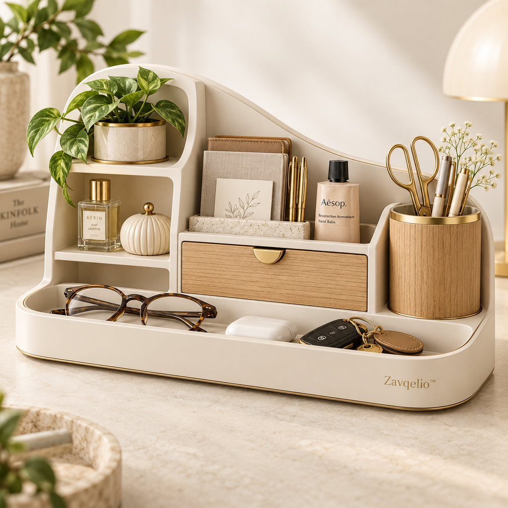 Zavqelio™ Sculpted Haven Desktop Organizer