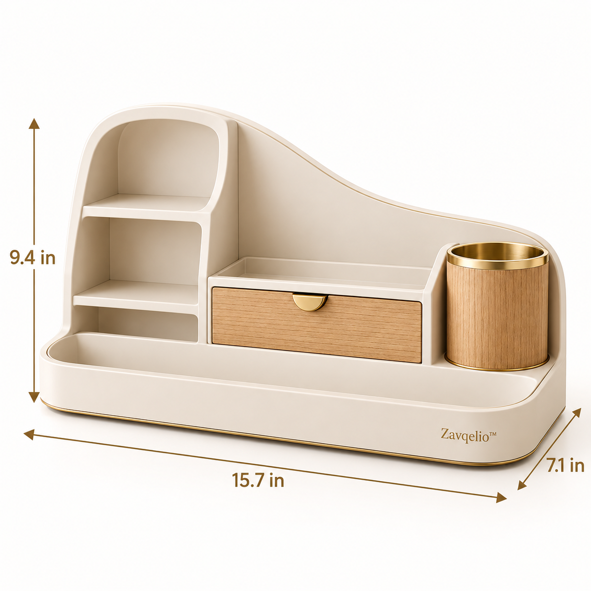 Zavqelio™ Sculpted Haven Desktop Organizer