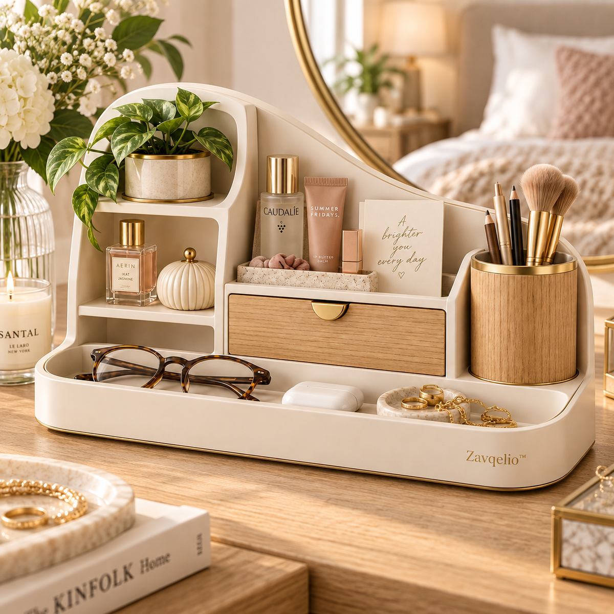 Zavqelio™ Sculpted Haven Desktop Organizer