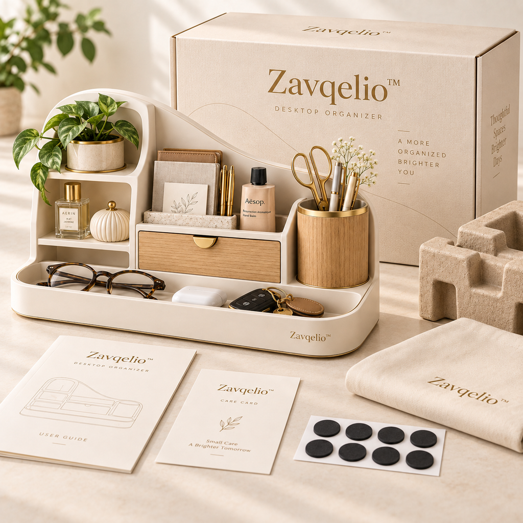 Zavqelio™ Sculpted Haven Desktop Organizer