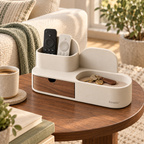 Zavqelio™ CoveNest Desktop Organizer with Drawer  Modern Tabletop Storage for Nightstands, Dressers & Living Room Side Tables
