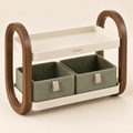 Zavqelio™ NestArc Two-Tier Desktop Organizer with Felt Bins