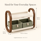 Zavqelio™ NestArc Two-Tier Desktop Organizer with Felt Bins