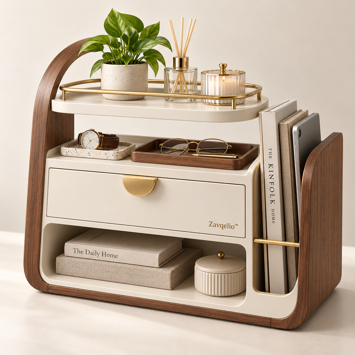 Zavqelio™ Arched Multi-Zone Desktop Organizer